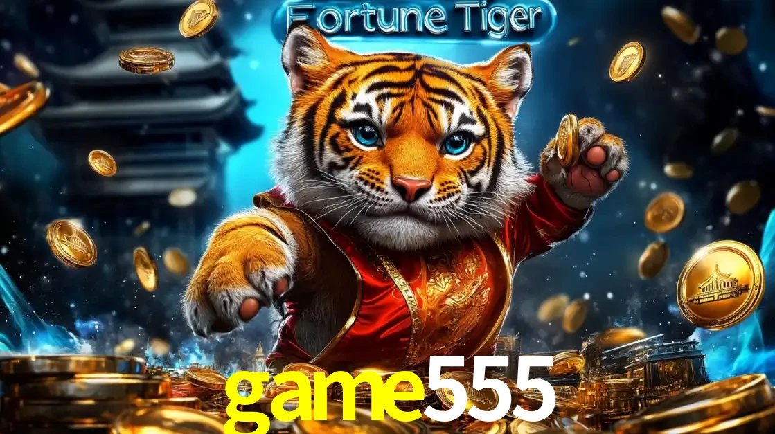 Imagem promocional do jogo de slot Fortune Tiger, com um tigre majestoso em traje tradicional cercado por uma fortuna em moedas de ouro, disponível agora no cassino game555.