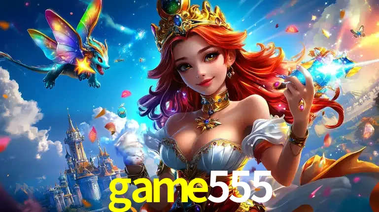 A princesa de um reino de fantasia mágico, com seu pequeno dragão, apresentando um mundo de prêmios encantados nos jogos de caça-níqueis do cassino game555.
